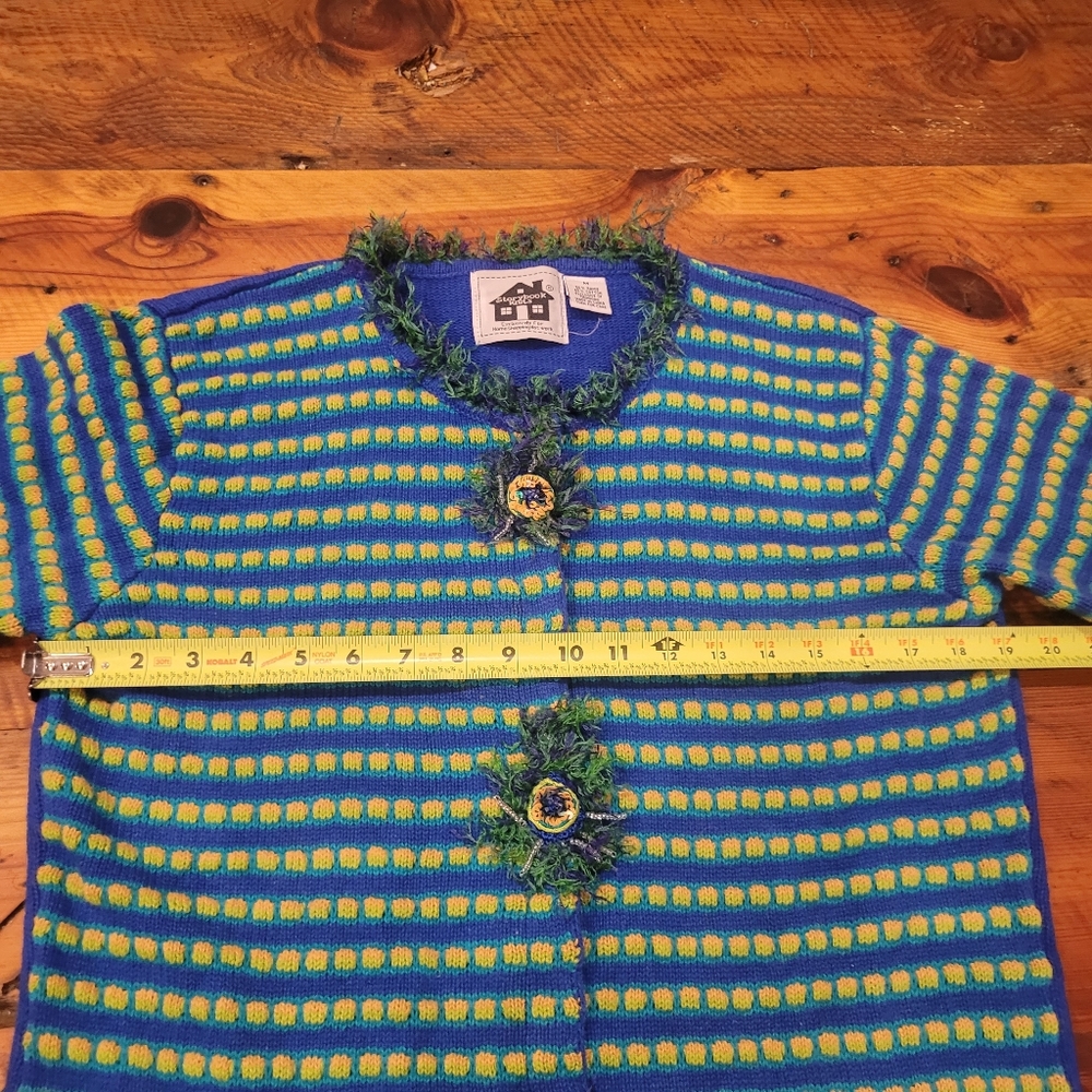 Colorful Peacock Themed Long Cardigan - Picture 12 of 15